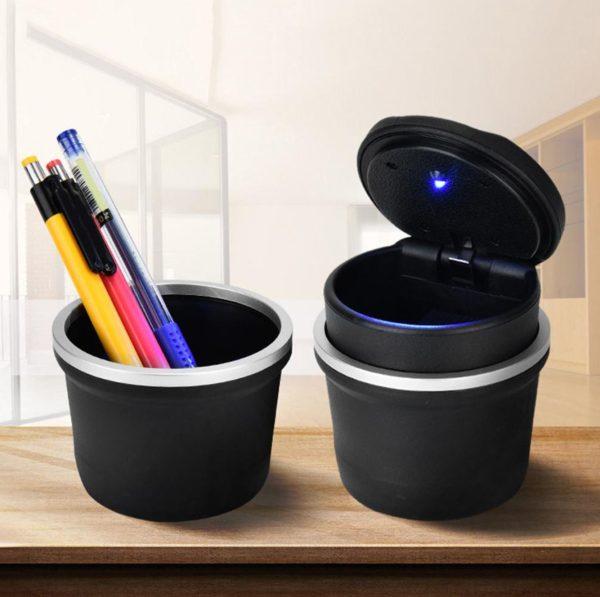 Cendrier de voiture Portable avec lumière LED bleue