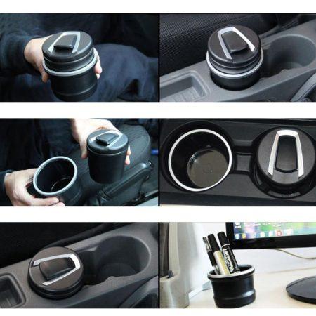 Cendrier de voiture Portable avec lumière LED bleue