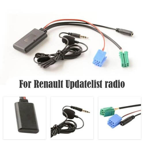 Adaptateur Bluetooth AUX 6 Broches avec Microphone – Bluetooth 5.0 pour AUTORADIO UPDATE LIST Renault