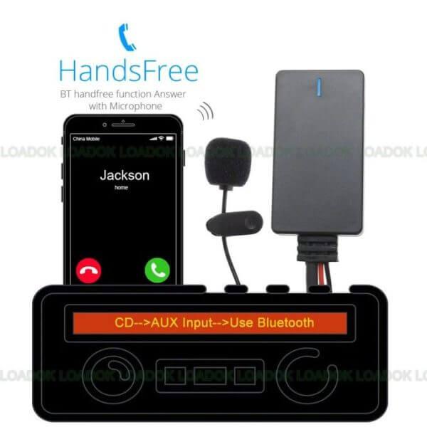 Volkswagen PEUGEOT CITROEN Adaptateur Bluetooth AUX Avec Microphone