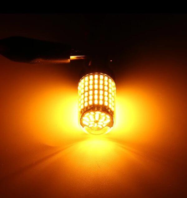 Super Bright Waterproof and Durable 12V Amber LED Turn Signal Bulbs, 2 Pieces
