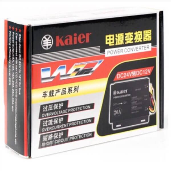 KAIER Convertisseur de puissance 20A TRANSFORMATEUR DE COURANT DE VOITURE DC24V à DC12V
