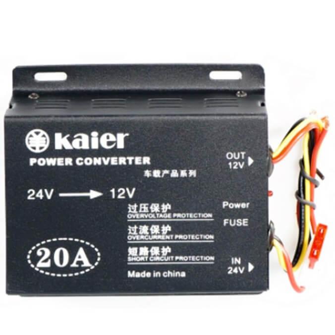 KAIER Convertisseur de puissance 20A TRANSFORMATEUR DE COURANT DE VOITURE DC24V à DC12V