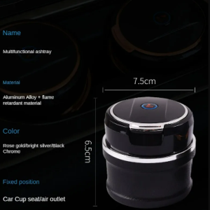 Cendrier automobile multifonctionnel à lumière LED en céramique