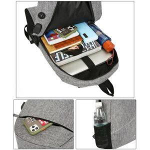 3PCS Backpack Set Men&rsquo;s USB Charging Business Laptop Backbag