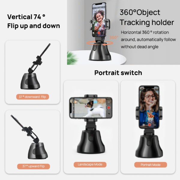 Apai genie Trépied connecté intelligent Pro Robot cameraman – Rotation à 360° selfie Support téléphone