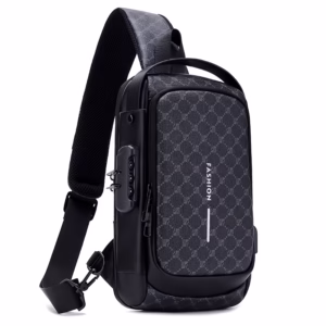 Sac de poitrine homme avec port USB – Imperméable et anti-vol