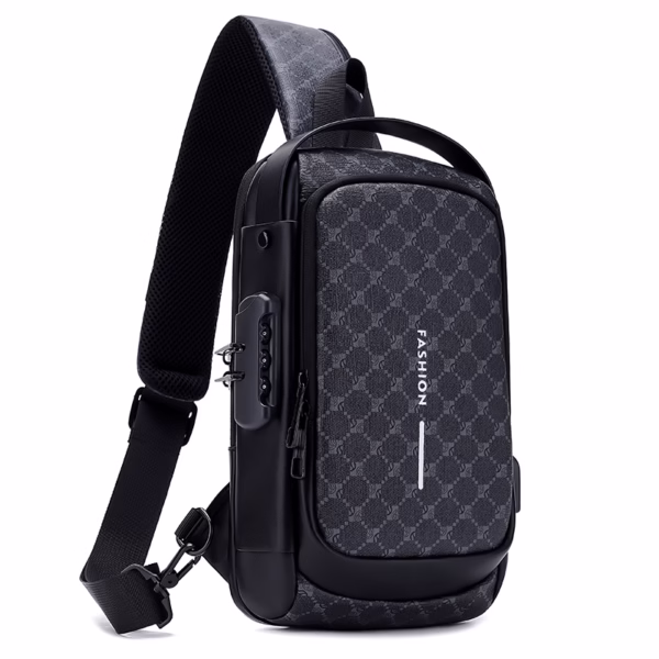 Sac de poitrine homme avec port USB – Imperméable et anti-vol
