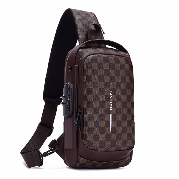 Sac de poitrine homme avec port USB – Imperméable et anti-vol