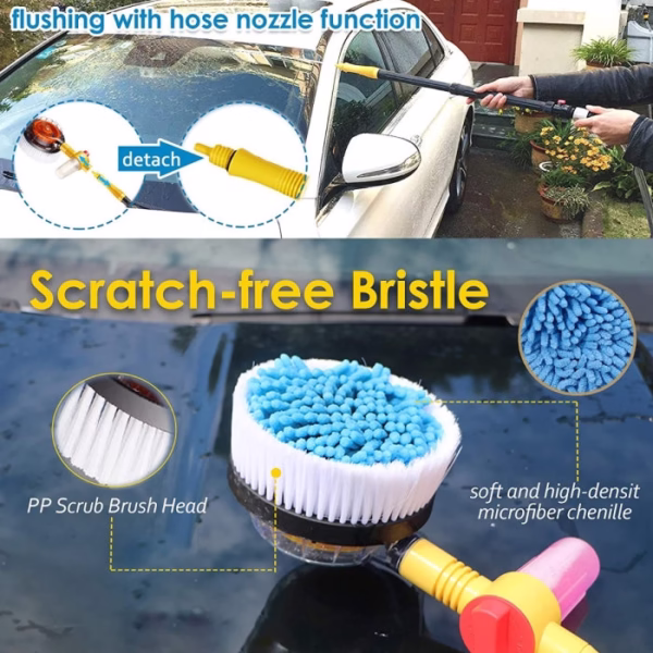 Kit de Nettoyage de Voiture avec vadrouille rotative 360/100 cm