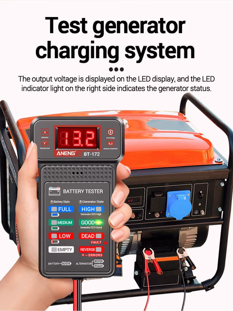 Testeur de Batterie 12V – Écran LED, Multifonction, Réparation Auto