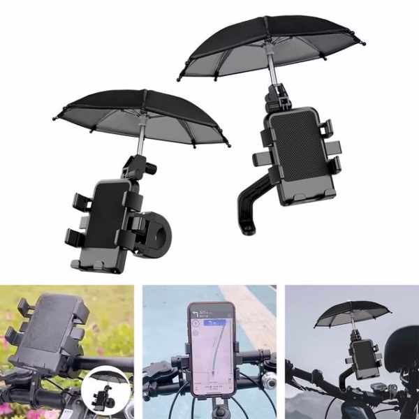Support de telephone pour velo avec mini parapluie