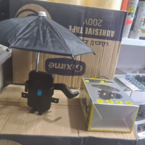 Support de telephone pour velo avec mini parapluie