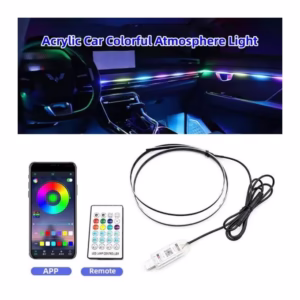 Lumière intérieure de voiture LED RVB avec Télécommande 110cm