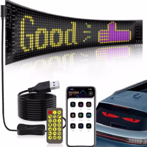 LED pour fenêtre de Voiture, LED Dynamique colorée 9*37cm