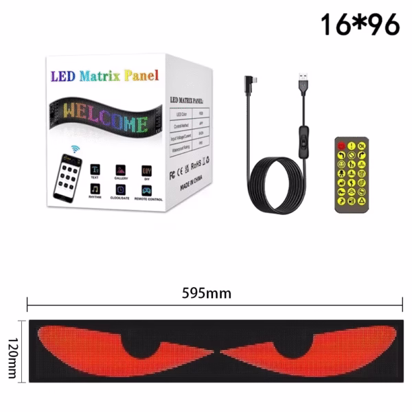 Panneau d&rsquo;affichage LED Flexible 12 x 60 cm