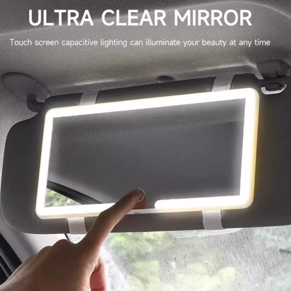 Miroir de maquillage LED HD pour voiture