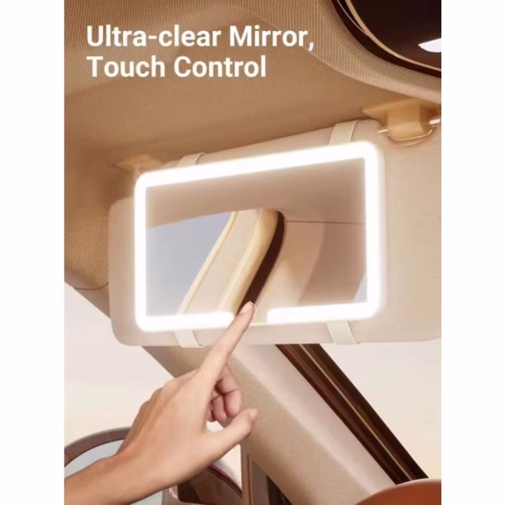 Miroir de maquillage LED HD pour voiture