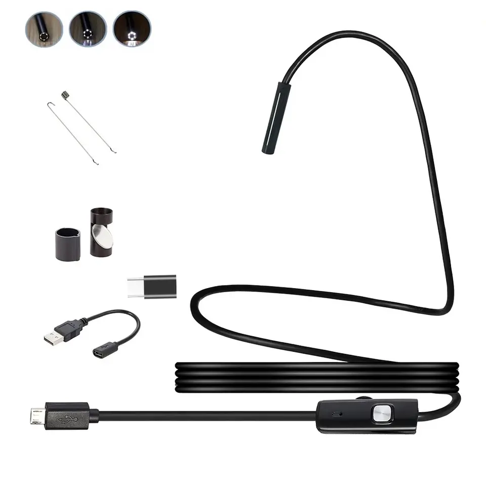 Caméra Endoscopique Android 3 en 1 de 7mm pour Inspection – Longueur 5 m