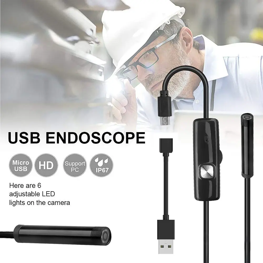 Caméra Endoscopique Android 3 en 1 de 7mm pour Inspection – Longueur 5 m