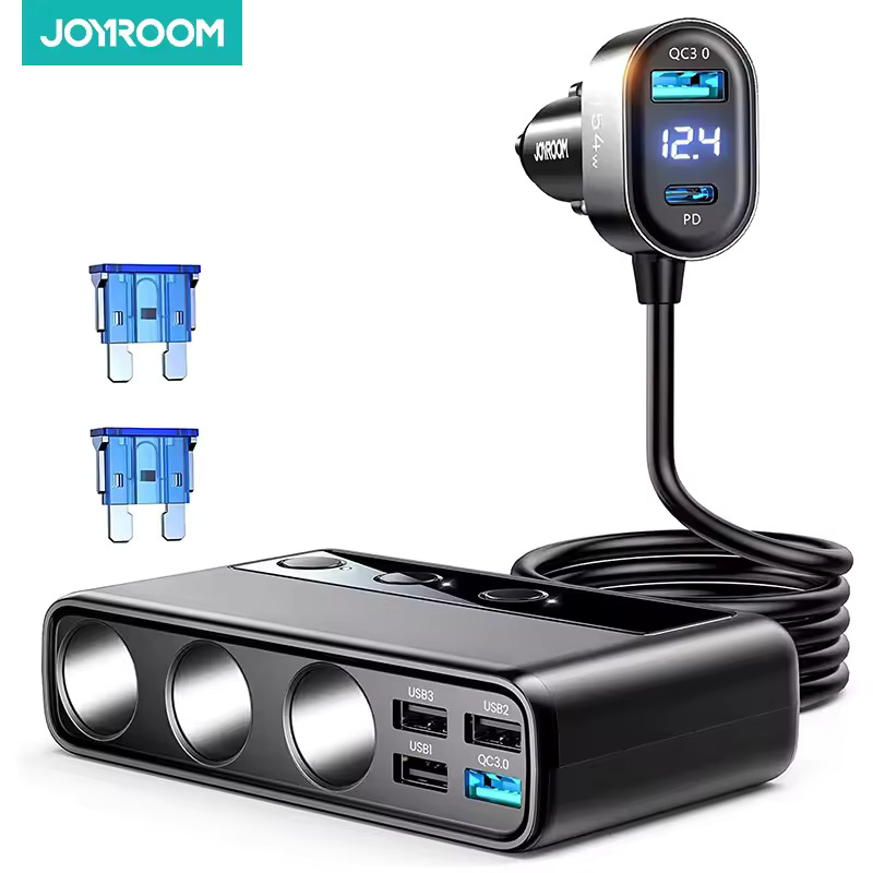 JOYROOM Chargeur de voiture 9 en 1 – 154W, adaptateur PD 3 prise allume-cigare