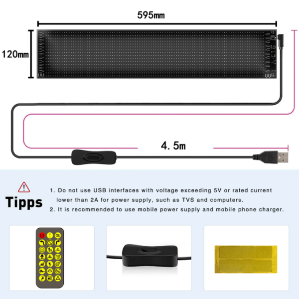 Led panel Matrix application remote contrôle