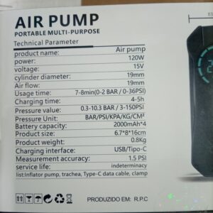 Démarreur à batterie avec gonfleur de pneu torche sos