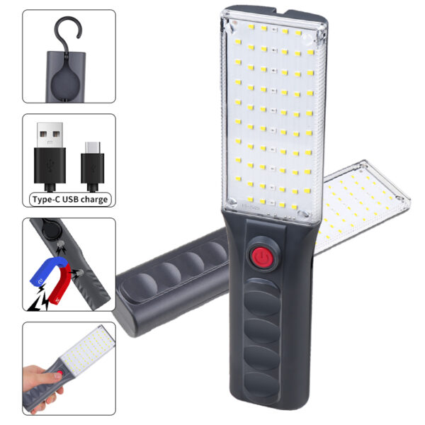Lampe de travail led COB rouge bleu,