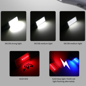 Lampe de travail led COB rouge bleu,