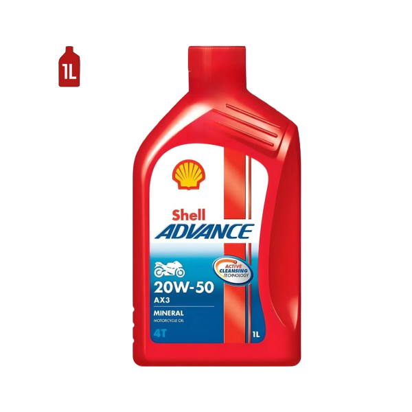 Huile moto Shell Advance AX3 4T 20W-50 1L