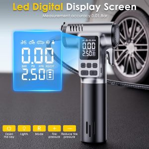 Compresseur d&rsquo;Air Portable 5-en-1 : Pompe 150 PSI avec Lampe LED et Marteau de Sécurité