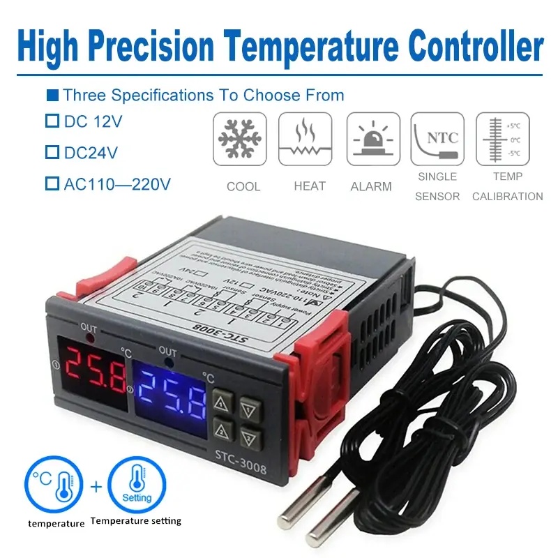 Double régulateur de température numérique 220V,STC-3018