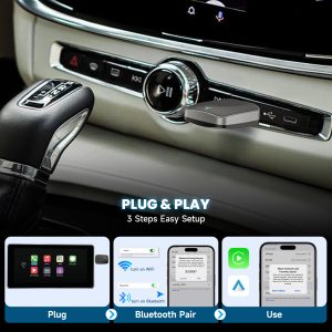 Adaptateur Sans Fil CarPlay & Android Auto – Dongle USB-A/USB-C Plug & Play pour iPhone et Android
