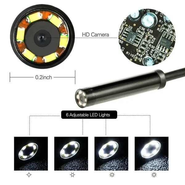 Caméra Endoscopique Android pour Inspection – Câble Souple 10 m