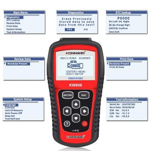 KONNWEI KW808 – Scanner OBD2 Professionnel pour Diagnostic Automobile