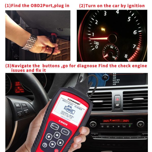 KONNWEI KW808 – Scanner OBD2 Professionnel pour Diagnostic Automobile