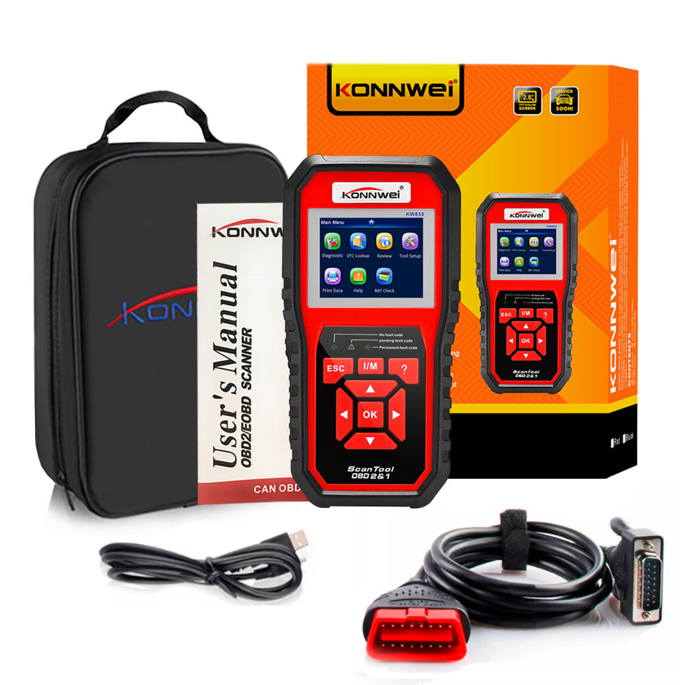KONNWEI KW850 – Scanner OBD2 de Diagnostic Automobile – Lecteur de Codes Défaut – Analyse des Données Moteur