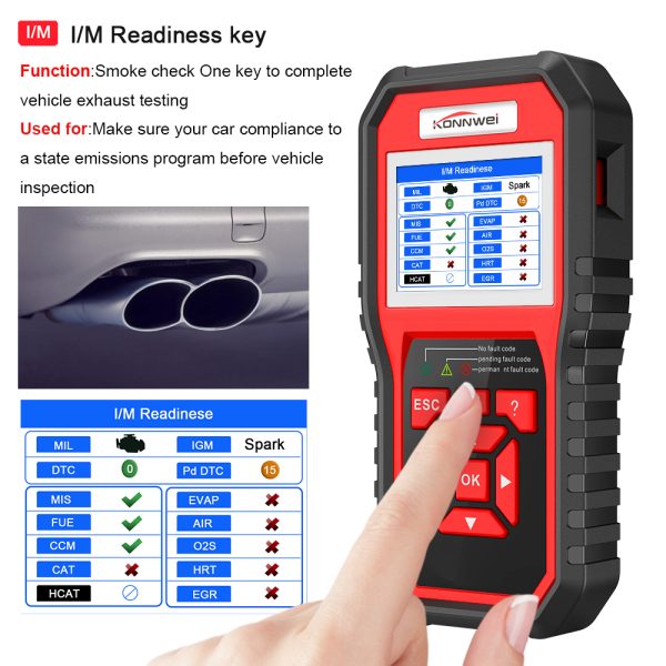 KONNWEI KW850 – Scanner OBD2 de Diagnostic Automobile – Lecteur de Codes Défaut – Analyse des Données Moteur