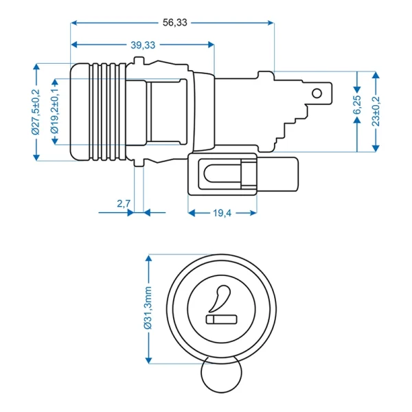 Prise Allume-Cigare Éclairée 12V Universelle avec Témoin LED