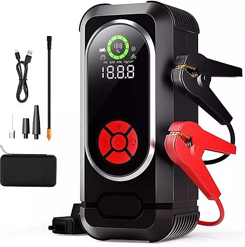 Booster Démarreur de Batterie Voiture 4-en-1 Multifonction Portable
