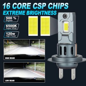 Kit 2 Ampoules LED H7 Mini CSP Dream Chaser 120W 20 000LM Haute Visibilité