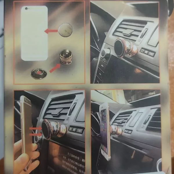 Support Téléphone Voiture Magnétique Rotatif 360° – Logo Renault Losange