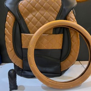 Pack Confort Intérieur Auto Type Boss – Housse Siège Rembourrée + Couvre-Volant + Protège Pommeau (3 Couleurs Disponibles)