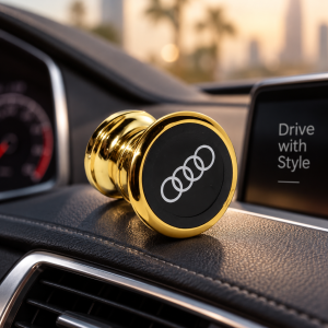Support Téléphone Voiture Magnétique Rotatif 360° – Logo Audi 4 Anneaux