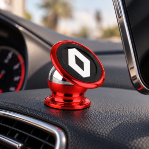 Support Téléphone Voiture Magnétique Rotatif 360° – Logo Renault Losange