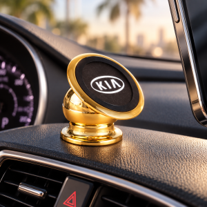 Support Téléphone Voiture Magnétique Rotatif 360° – Logo Kia Motors